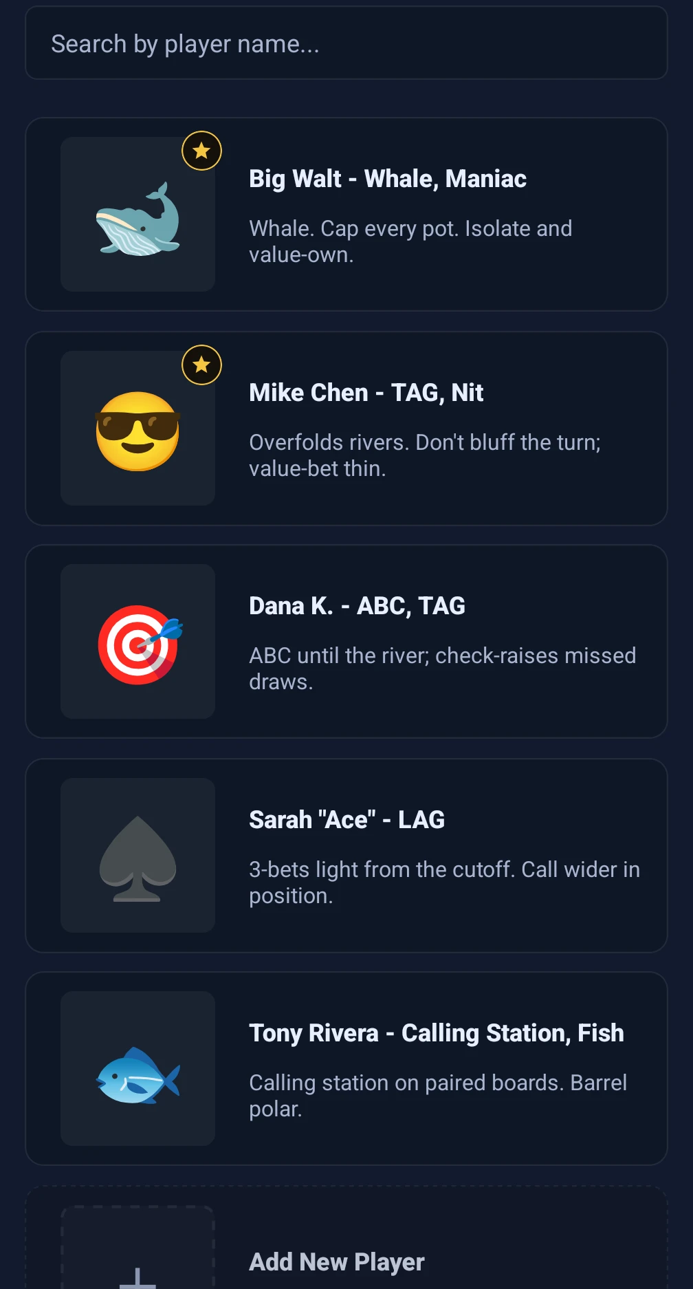 Searchable Donkey's Edge player notes list